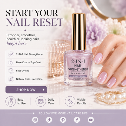 💜💅 Limited-Time OFF !! ⏰ Lilac Glossy Nail Strengthener – Strengthen Weak Nails & Restore Natural Shine — Devareon®