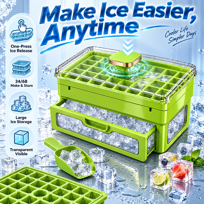 🧊 Ivanoir®34/68-Cube All-In-One Ice-Making System With Built-In Storage Drawer