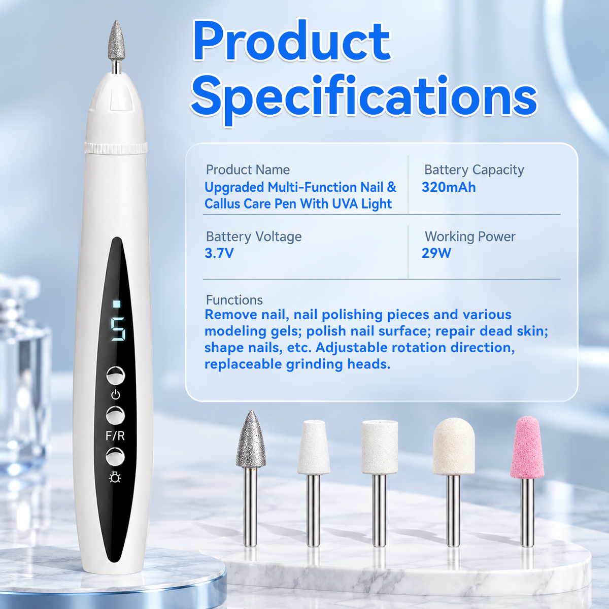 ⭐Ivanoir® Upgraded Multi-Function Nail & Callus Care Pen With UVA Light––👣 Callus & 💅Nail