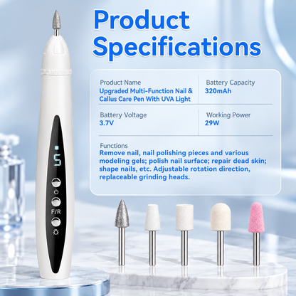 ⭐Ivanoir® Upgraded Multi-Function Nail & Callus Care Pen With UVA Light––👣 Callus & 💅Nail