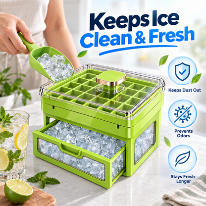 🧊 Ivanoir®34/68-Cube All-In-One Ice-Making System With Built-In Storage Drawer