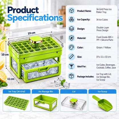 🧊 Ivanoir®34/68-Cube All-In-One Ice-Making System With Built-In Storage Drawer