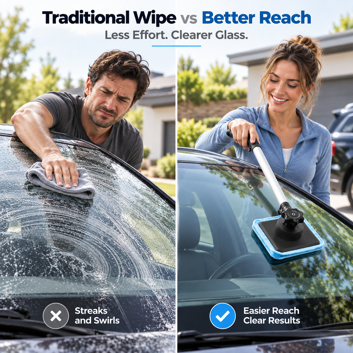 Ivanoir® Dual Magnetic Windshield Cleaner – Clean Both Sides at Once
