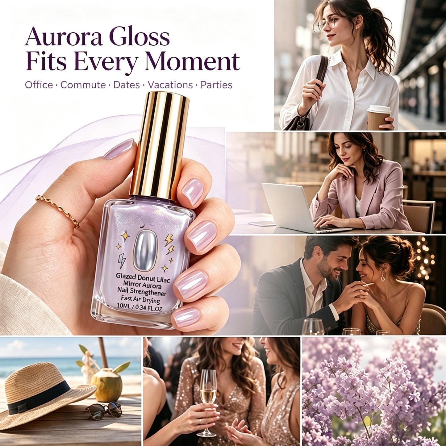 💜💅 Limited-Time OFF !! ⏰ Lilac Glossy Nail Strengthener – Strengthen Weak Nails & Restore Natural Shine — Devareon®