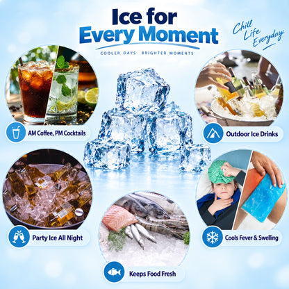 🧊 Ivanoir®34/68-Cube All-In-One Ice-Making System With Built-In Storage Drawer