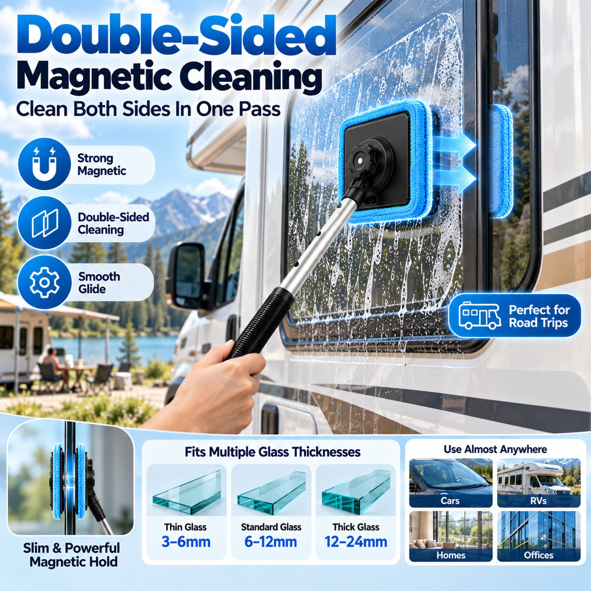 Ivanoir® Dual-Sided Magnetic Car Windshield Cleaner-UPSELL