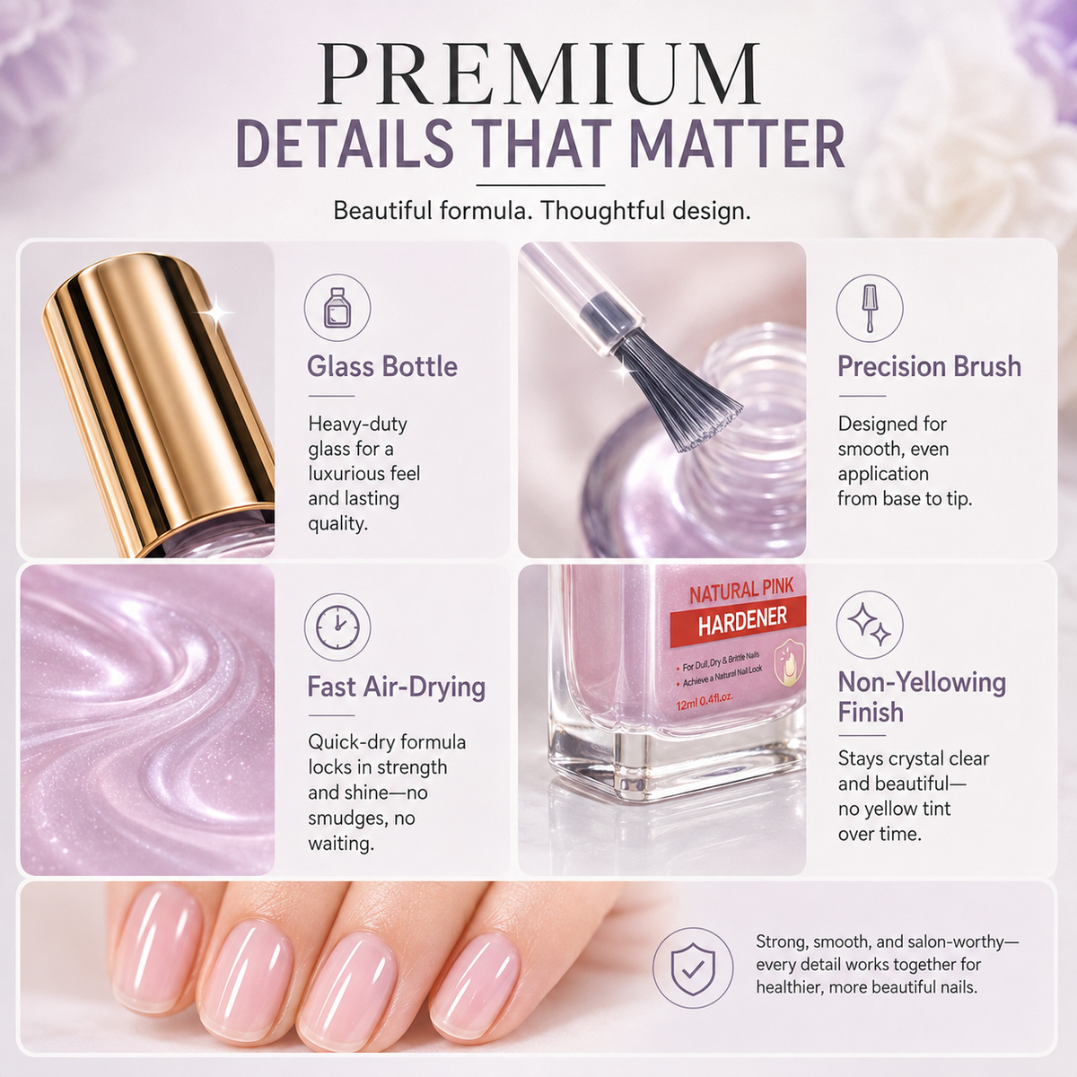 💜💅 Limited-Time OFF !! ⏰ Lilac Glossy Nail Strengthener – Strengthen Weak Nails & Restore Natural Shine — Devareon®