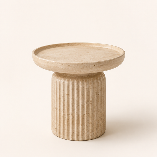 Ivanoir Arvelle Fluted Pedestal Side Table
