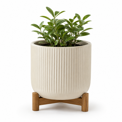 Ivanoir Solenne Ribbed Planter with Elevated Stand