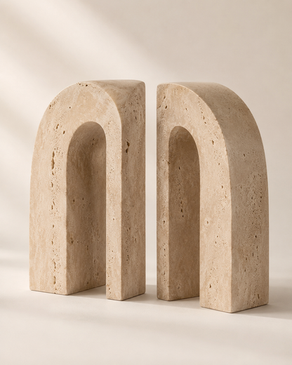 Ivanoir Arco Stone-Look Arch Bookends — Set of 2