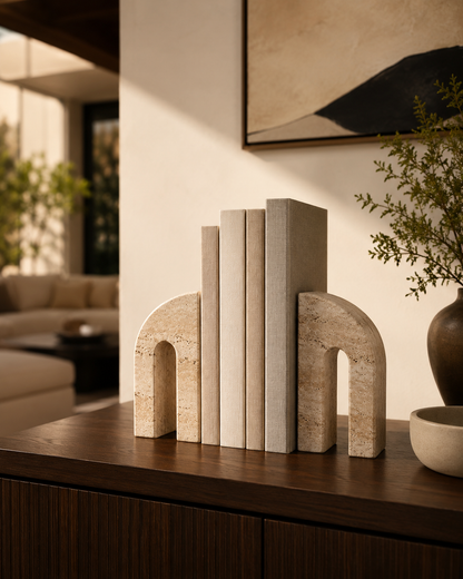 Ivanoir Arco Stone-Look Arch Bookends — Set of 2