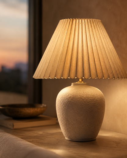 Ivanoir Celeste Pleated Accent Table Lamp