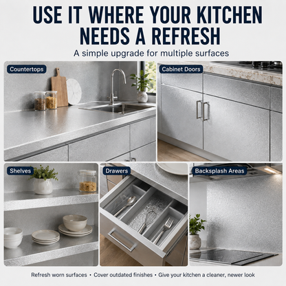 Ivanoir® Peel & Stick Kitchen Makeover Film – Waterproof DIY Countertop & Cabinet Cover