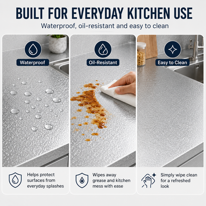Ivanoir® Peel & Stick Kitchen Makeover Film – Waterproof DIY Countertop & Cabinet Cover