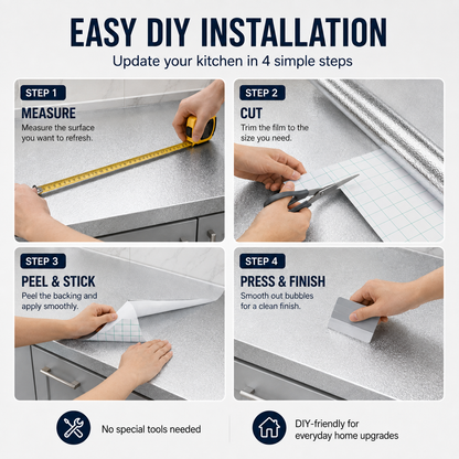 Ivanoir® Peel & Stick Kitchen Makeover Film – Waterproof DIY Countertop & Cabinet Cover