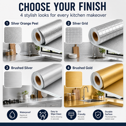 Ivanoir® Peel & Stick Kitchen Makeover Film – Waterproof DIY Countertop & Cabinet Cover