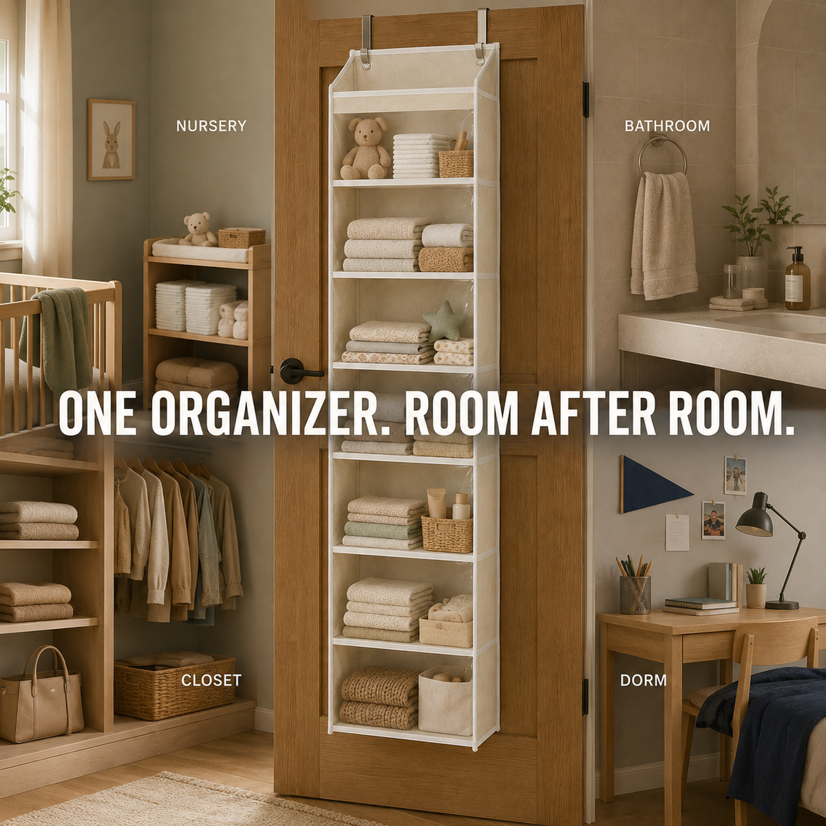 Ivanoir® Hanging Door Organizer with Pockets – Bedroom, Bathroom, Nursery & Closet Storage