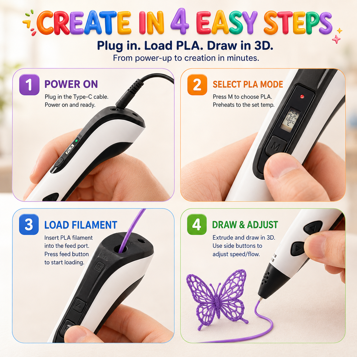 Ivanoir® 3D Creator Pen Pro with OLED Display & Adjustable Speed