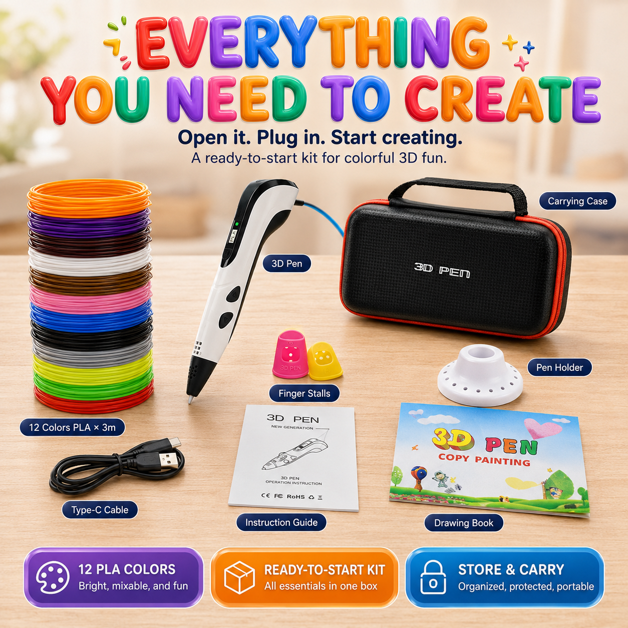 Ivanoir® 3D Creator Pen Pro with OLED Display & Adjustable Speed