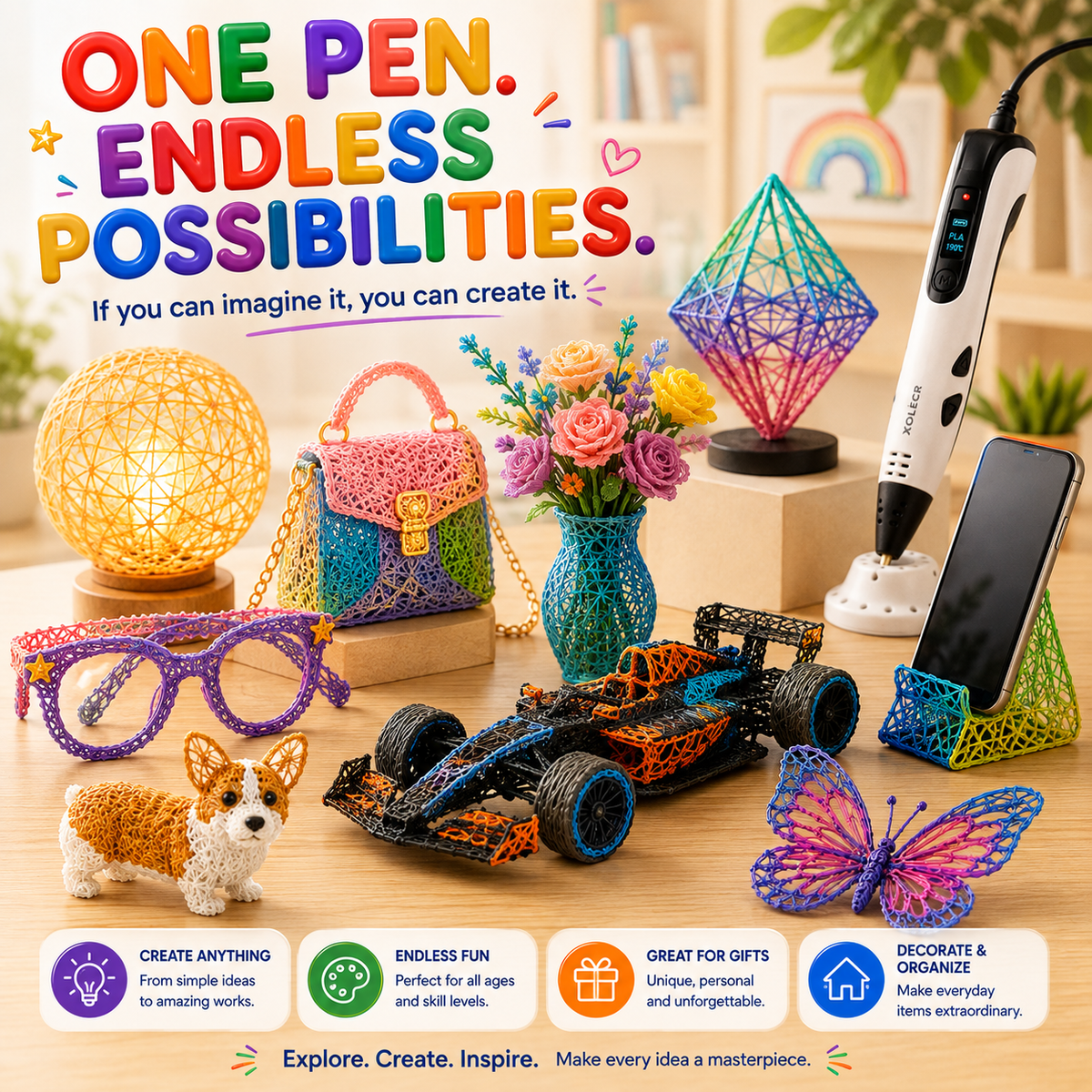 Ivanoir® 3D Creator Pen Pro with OLED Display & Adjustable Speed