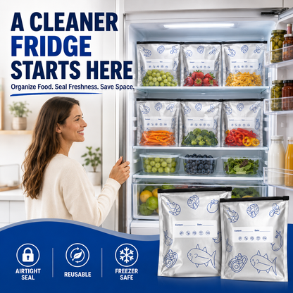 Ivanoir® Reusable Aluminum Foil Storage Bags – Keep Food Fresher Longer | Leakproof, Resealable & Reusable