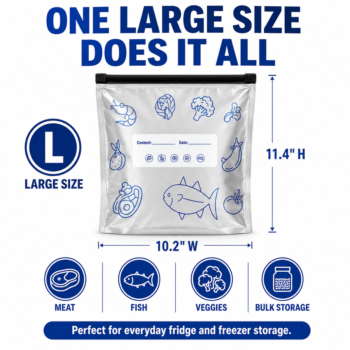 Ivanoir® Reusable Aluminum Foil Storage Bags – Keep Food Fresher Longer | Leakproof, Resealable & Reusable