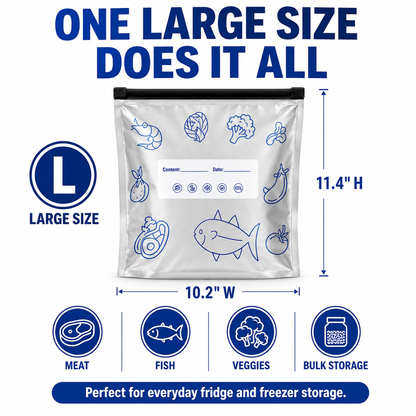 Ivanoir® Reusable Aluminum Foil Storage Bags – Keep Food Fresher Longer | Leakproof, Resealable & Reusable