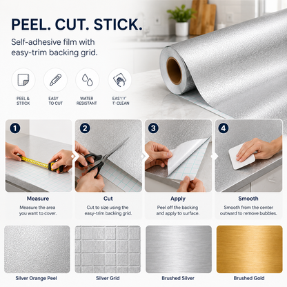 Ivanoir® Peel & Stick Kitchen Makeover Film – Waterproof DIY Countertop & Cabinet Cover