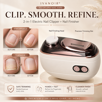 IuanoirR 2-in-1 ElectricNail Clipper & Nail FinisherTrim, Smooth & Refine Nails atHome