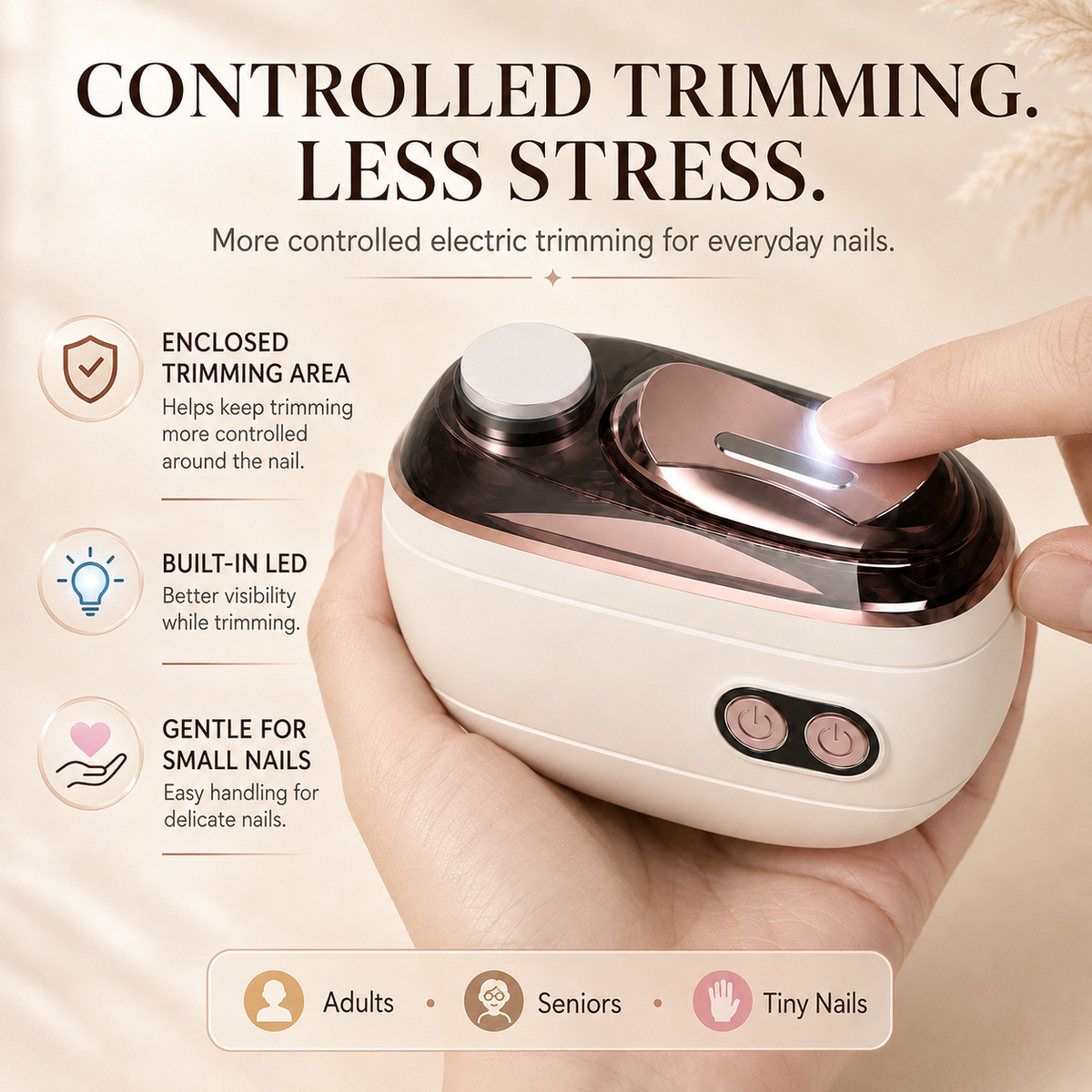 IuanoirR 2-in-1 ElectricNail Clipper & Nail FinisherTrim, Smooth & Refine Nails atHome