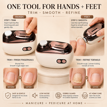 IuanoirR 2-in-1 ElectricNail Clipper & Nail FinisherTrim, Smooth & Refine Nails atHome