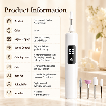Ivanoir® Professional Electric Nail Drill Kit – Digital Speed Manicure & Pedicure System