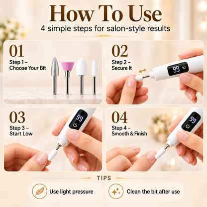 Ivanoir® Professional Electric Nail Drill Kit – Digital Speed Manicure & Pedicure System