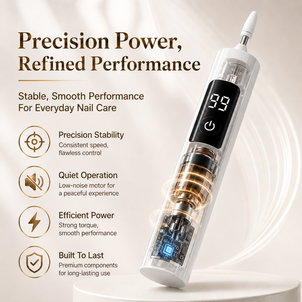 Ivanoir® Professional Electric Nail Drill Kit – Digital Speed Manicure & Pedicure System