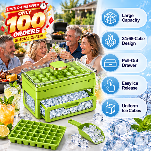 🧊 Ivanoir®34/68-Cube All-In-One Ice-Making System With Built-In Storage Drawer