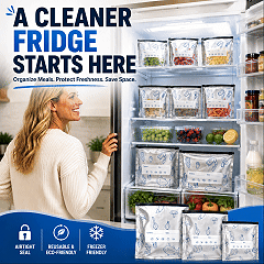 Ivanoir® Reusable Aluminum Foil Storage Bags – Keep Food Fresher Longer | Leakproof, Resealable & Reusable